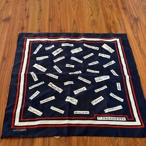 Vintage Millicent made in Japan presidents scarf red white blue
